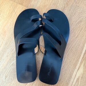 Madewell leather Black Slide Sandals